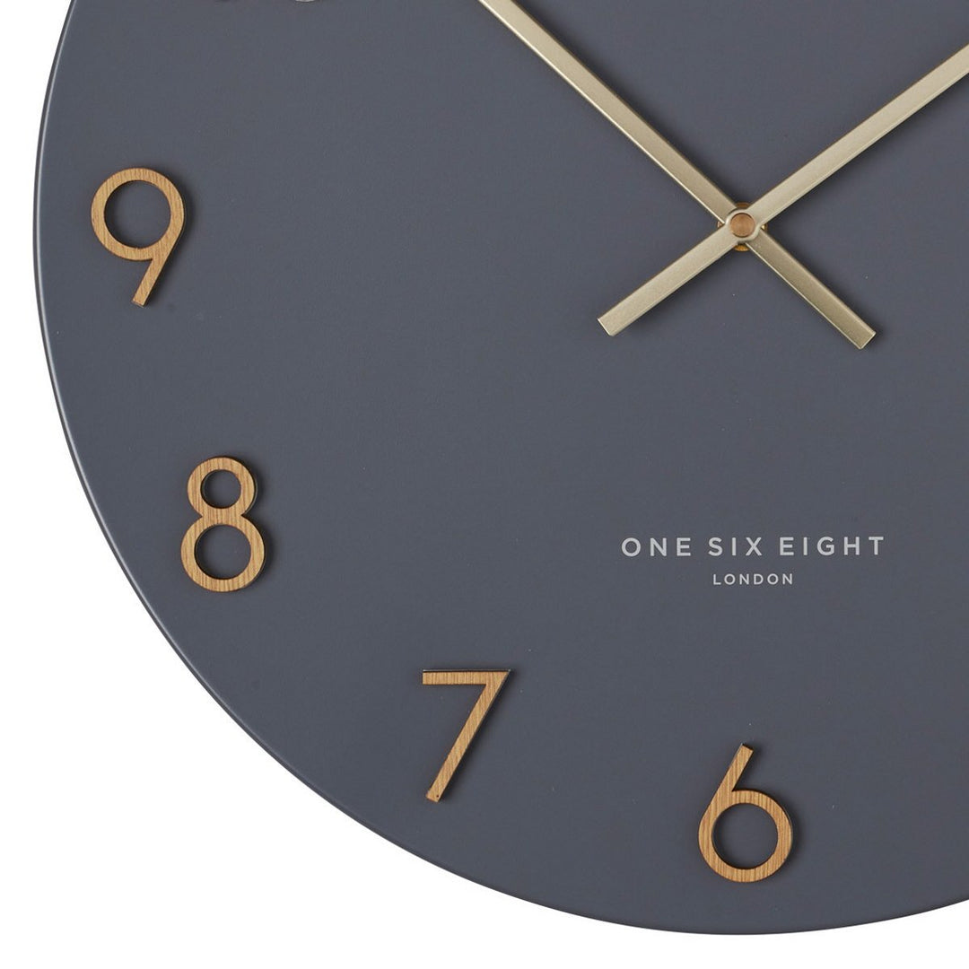 One Six Eight London Katelyn Metal Wall Clock Charcoal Grey 40cm 22150 4