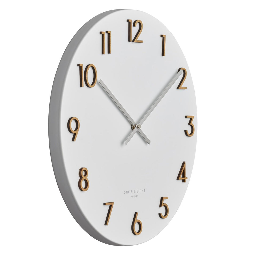 One Six Eight London Katelyn Metal Wall Clock White 40cm 22151 2