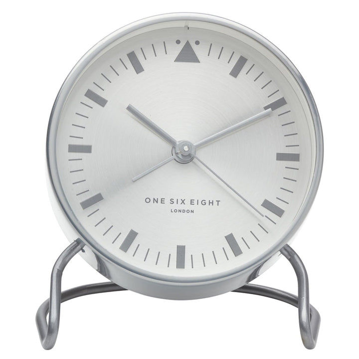 One Six Eight London Lara Stainless Steel Alarm Clock Silver 12cm 33007 1