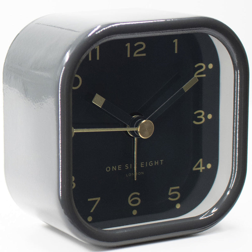 One Six Eight London Lisa Alarm Clock Charcoal Grey 7cm 23123 4