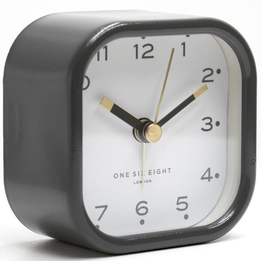 One Six Eight London Lisa Alarm Clock Charcoal Grey White 7cm 23119 4