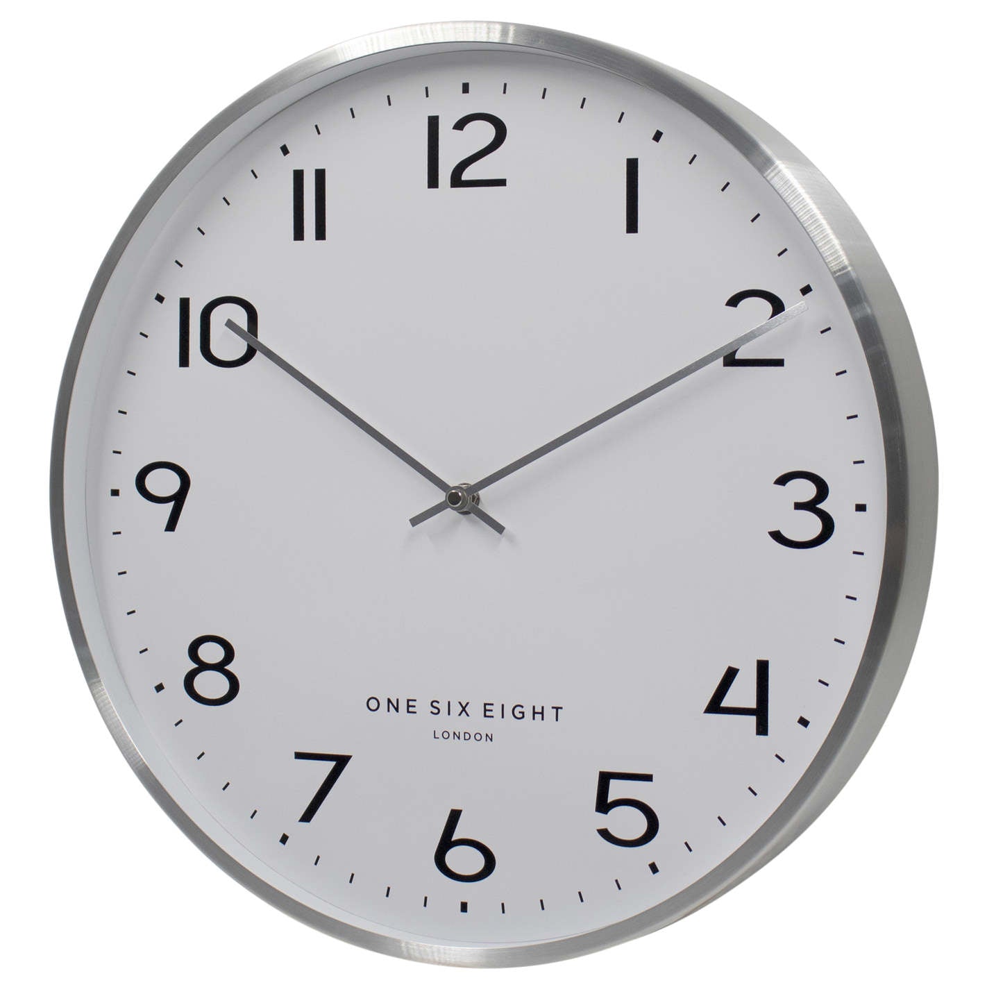 Buy One Six Eight London Lise Metal Wall Clock Chrome 40cm Online