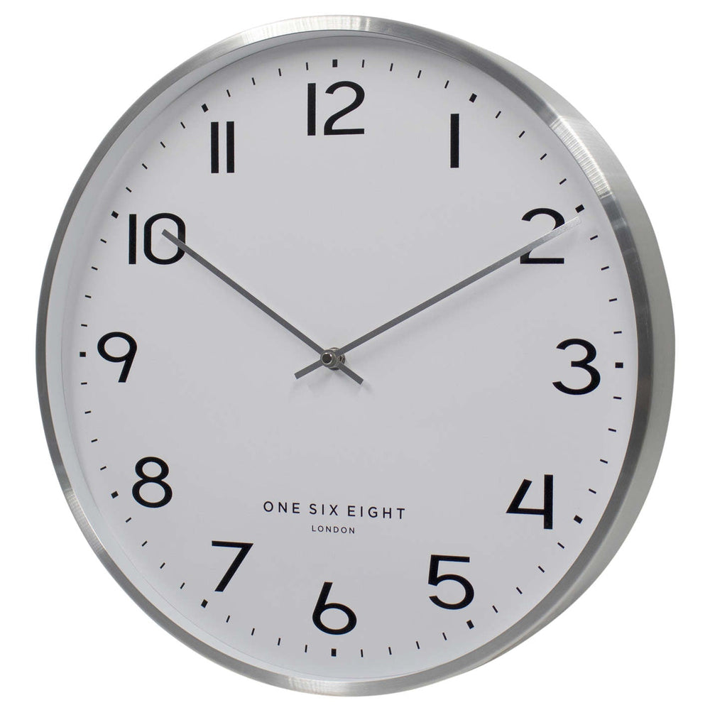 One Six Eight London Lise Metal Wall Clock Chrome 40cm 23140 2