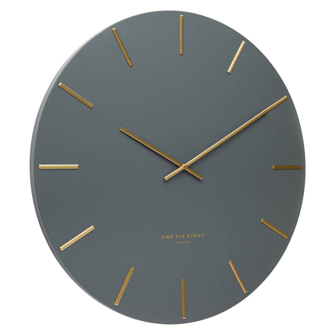 One Six Eight London Luca Wall Clock Charcoal Grey 30cm 22110 Angle
