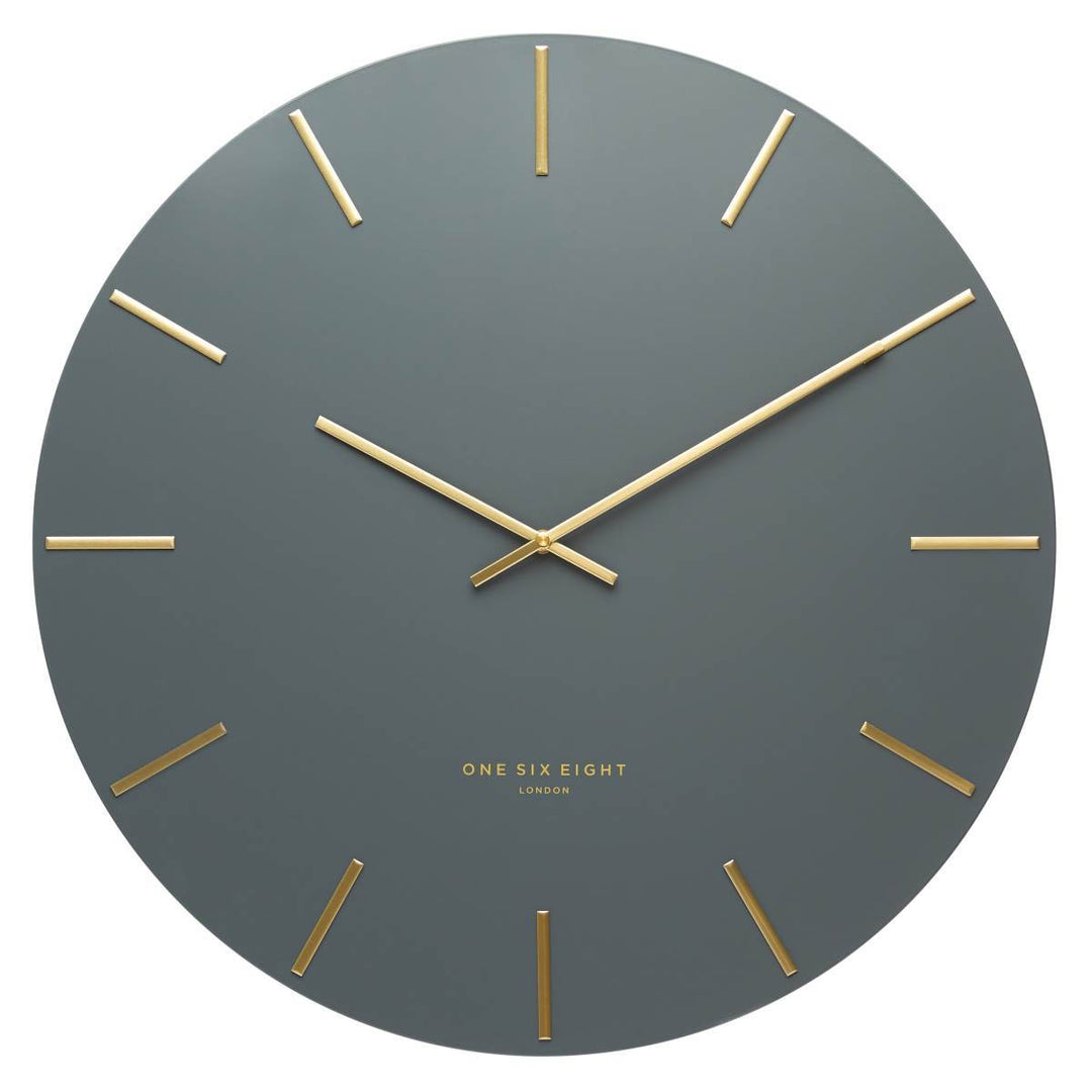 One Six Eight London Luca Wall Clock Charcoal Grey 30cm 22110 Front