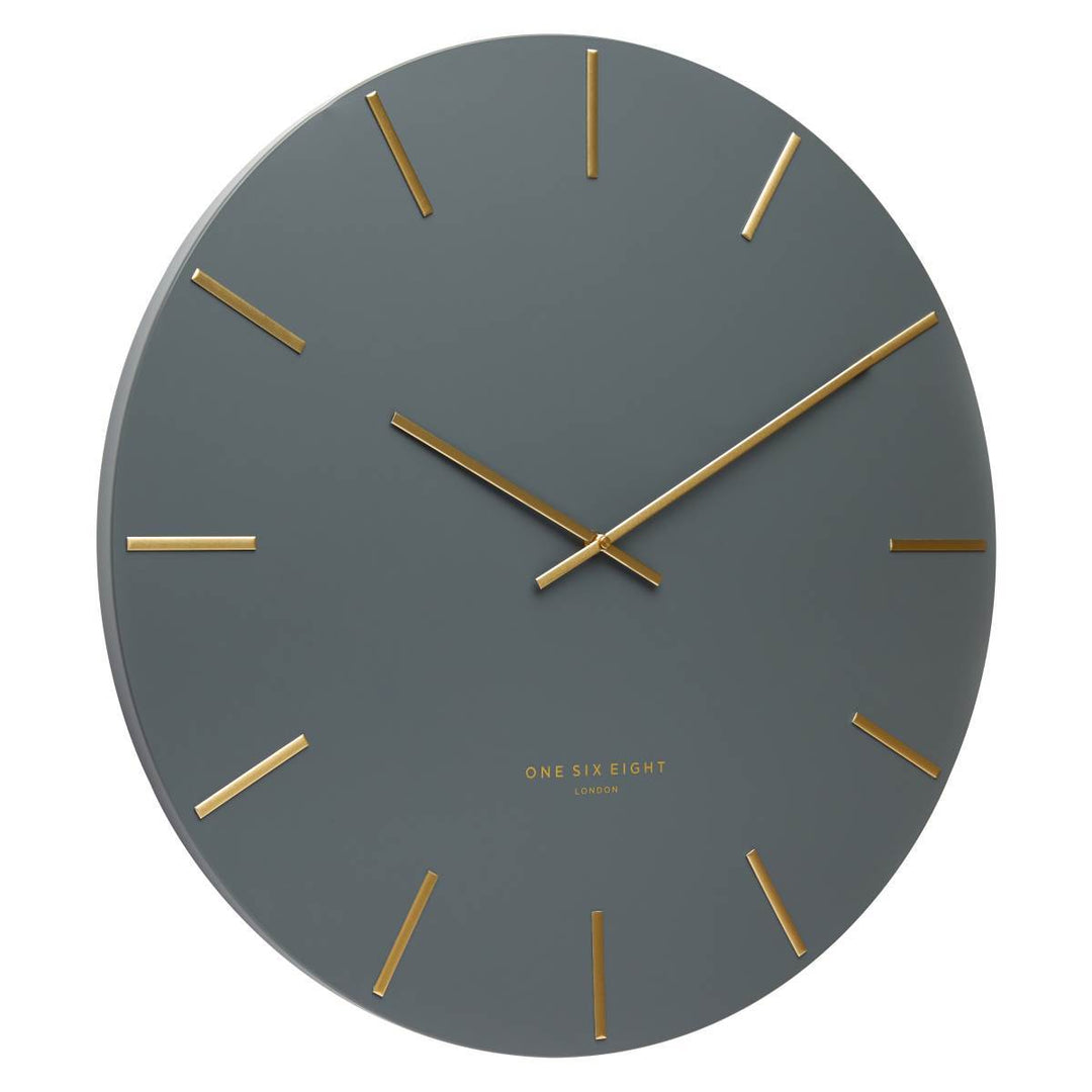 One Six Eight London Luca Wall Clock Charcoal Grey 40cm CK7019 Angle