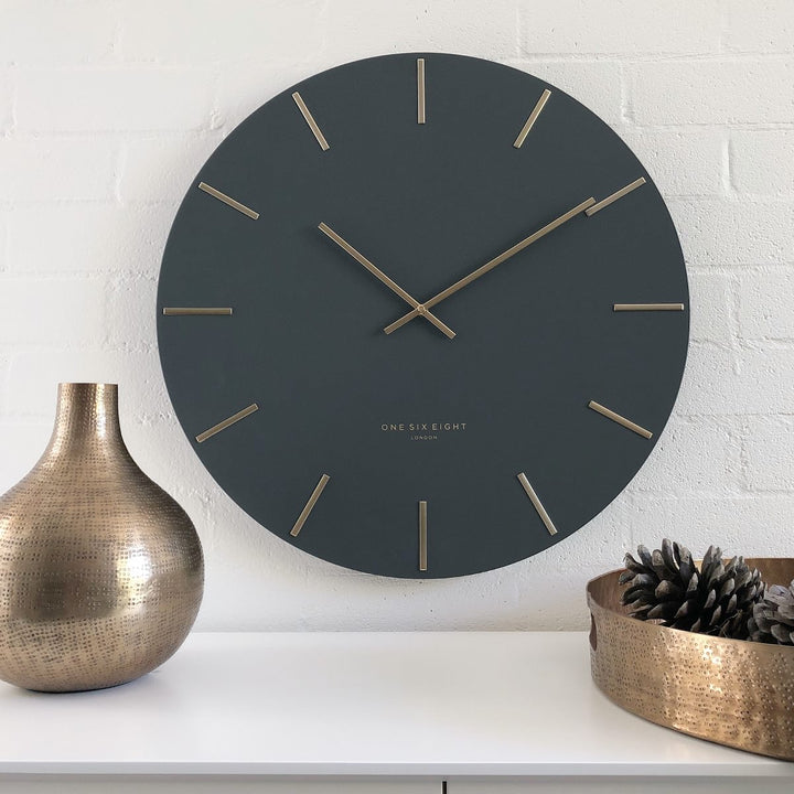 One Six Eight London Luca Wall Clock Charcoal Grey 40cm CK7019 Lifestyle2