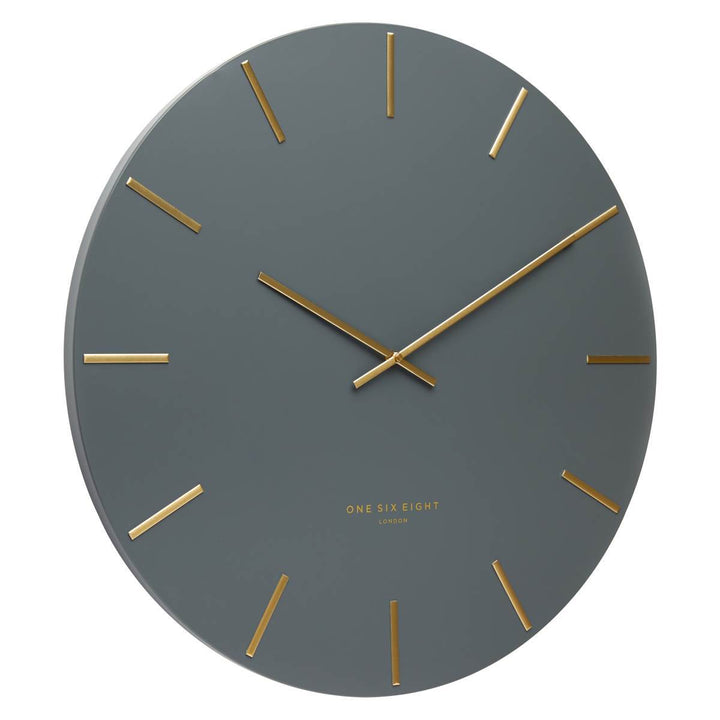 One Six Eight London Luca Wall Clock Charcoal Grey 60cm CK7013 Angle