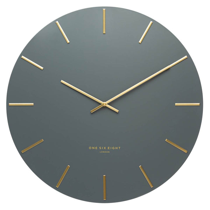 One Six Eight London Luca Wall Clock Charcoal Grey 60cm CK7013 Front