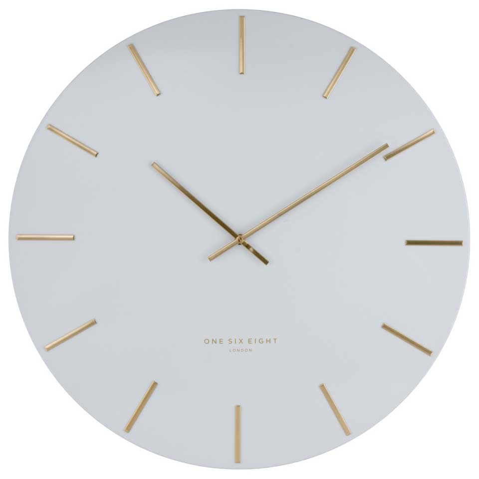One Six Eight London Luca Wall Clock White 60cm CK7014 Front