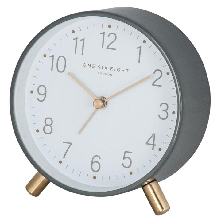 One Six Eight London Maisie Alarm Clock Charcoal Grey 11cm 32103 1
