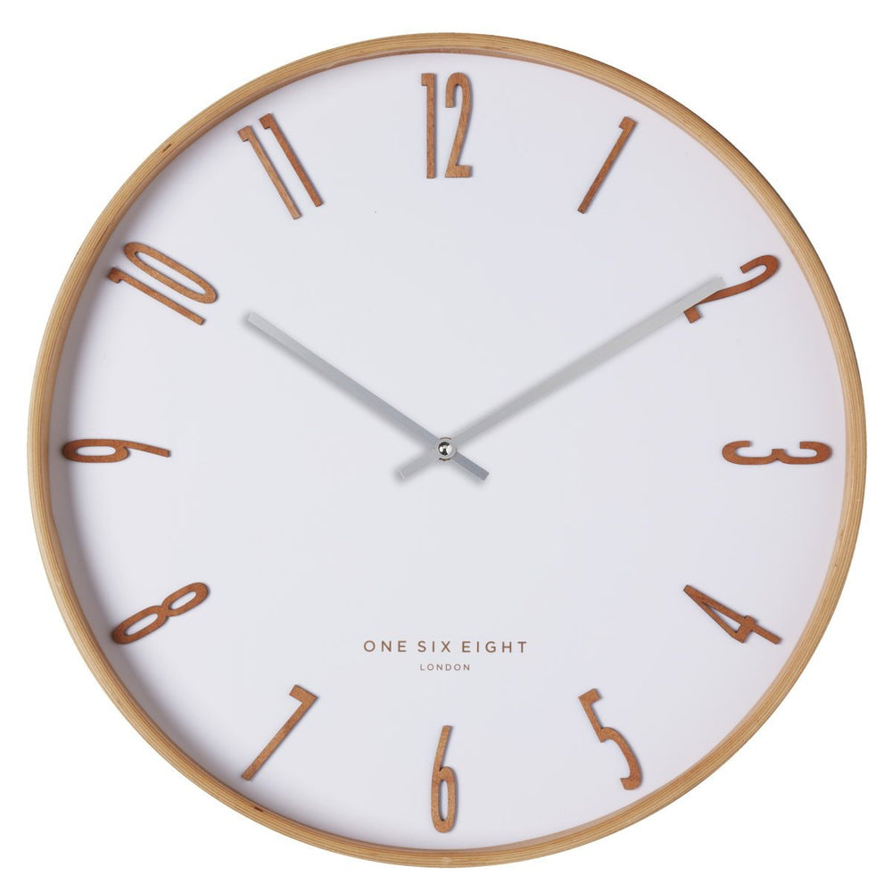 One Six Eight London Mason Wooden Wall Clock White 41cm 24005 1