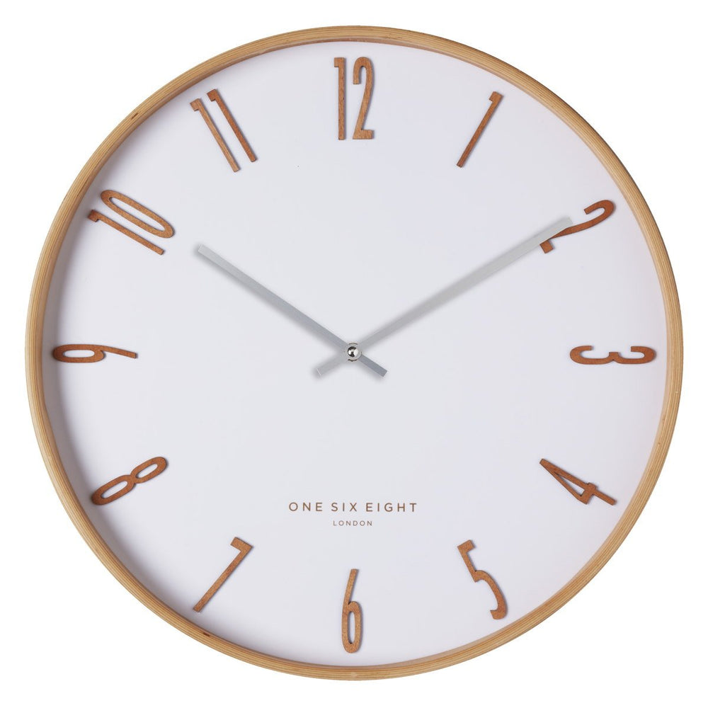 One Six Eight London Mason Wooden Wall Clock White 53cm 24012 1