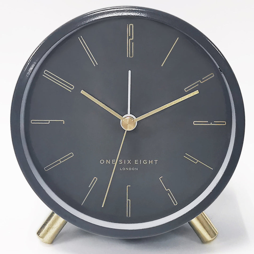 One Six Eight London Maya Alarm Clock Charcoal Grey 11cm 23114 1