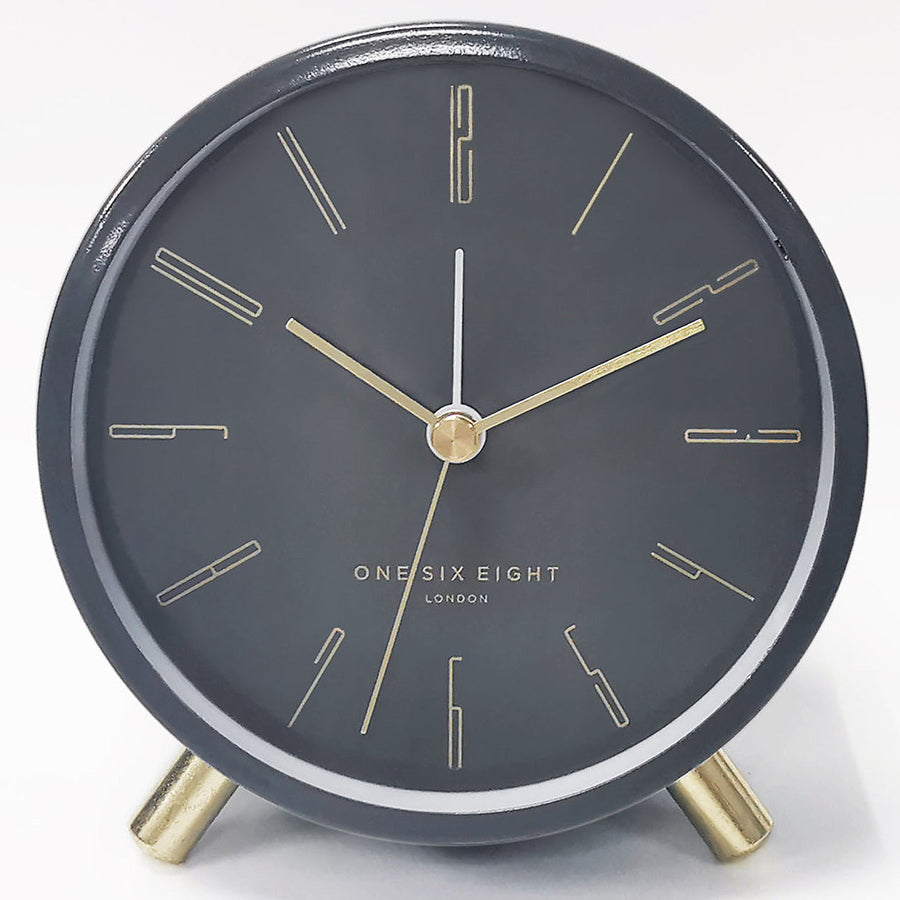 One Six Eight London Maya Alarm Clock Charcoal Grey 11cm 23114 1