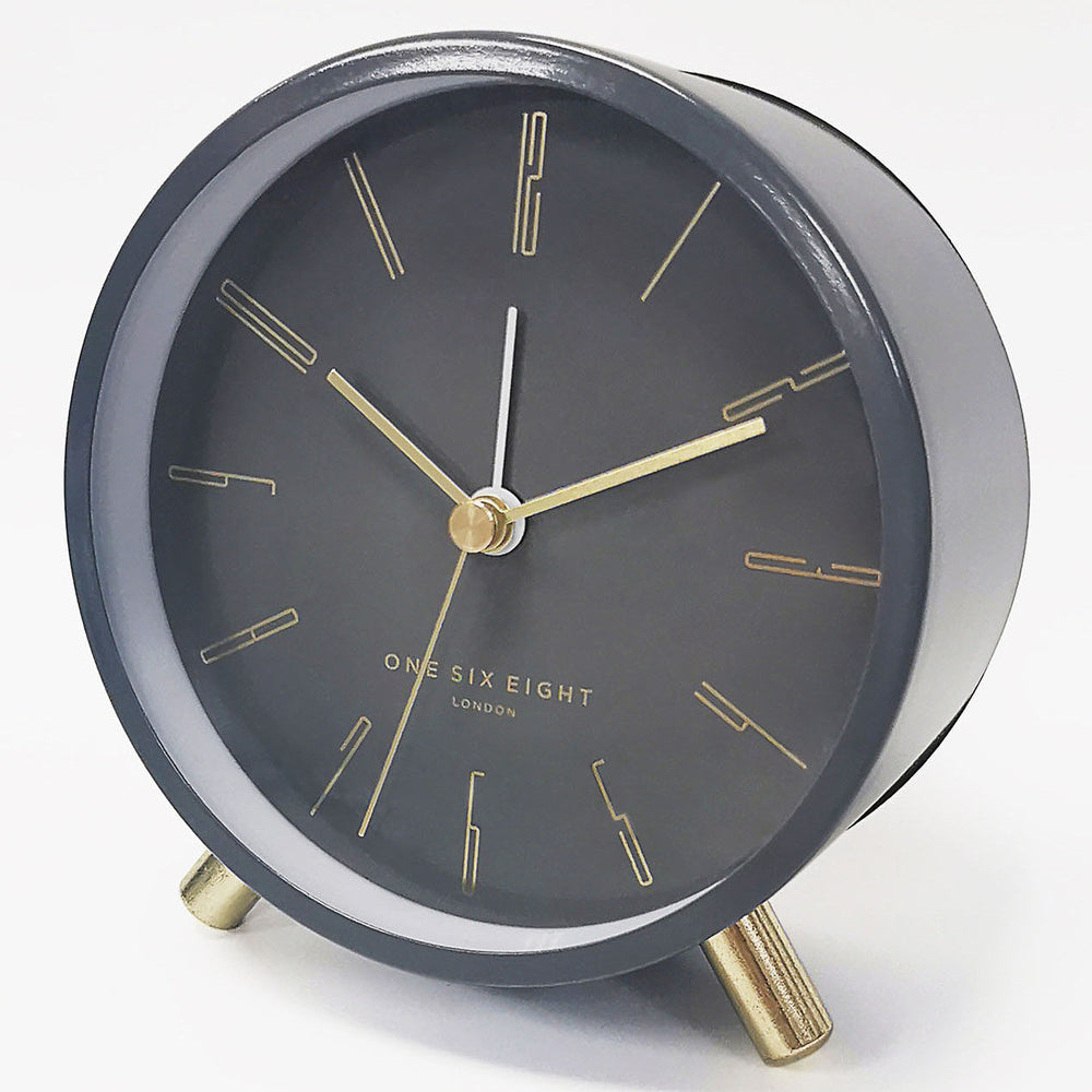 One Six Eight London Maya Alarm Clock Charcoal Grey 11cm 23114 2