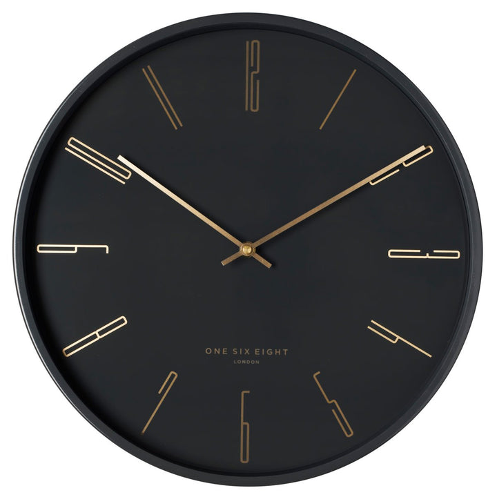 One Six Eight London Maya Metal Wall Clock Charcoal Grey 30cm 23040 1