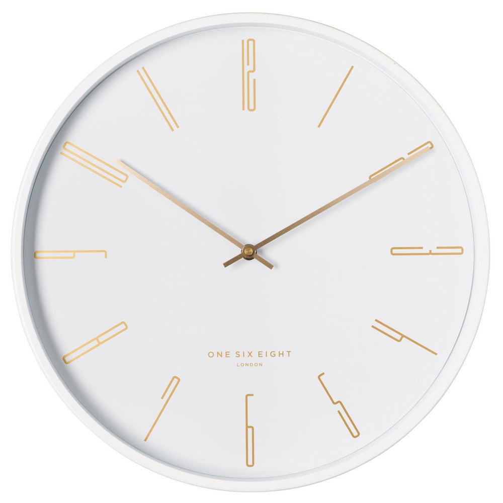 One Six Eight London Maya Metal Wall Clock White 30cm 23041 1