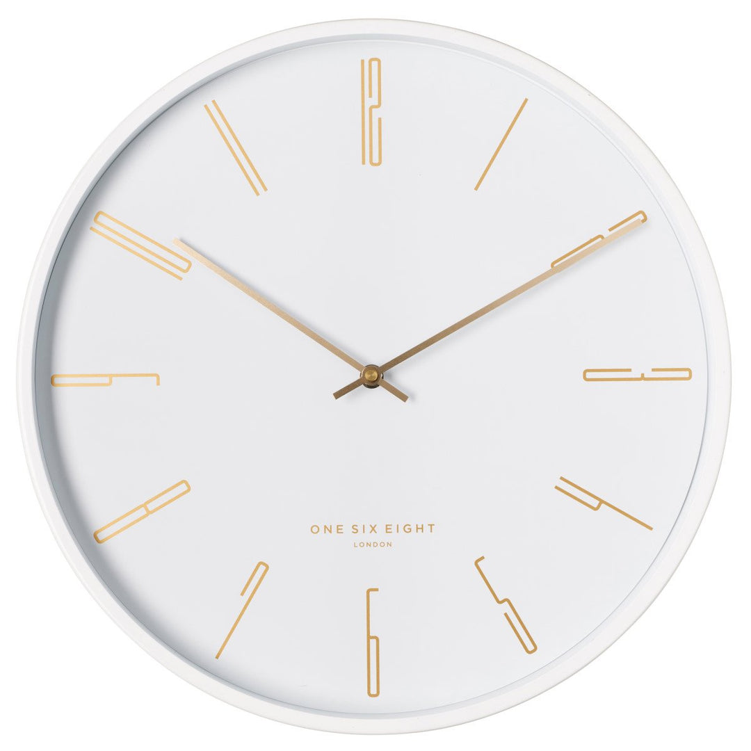 One Six Eight London Maya Metal Wall Clock White 30cm 23041 1