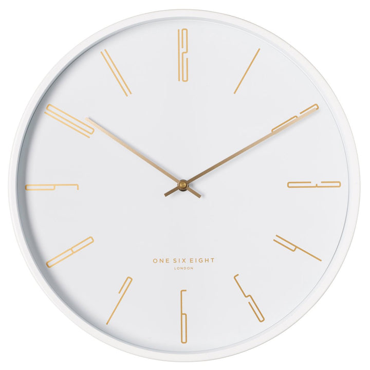 One Six Eight London Maya Metal Wall Clock White 30cm 23041 1