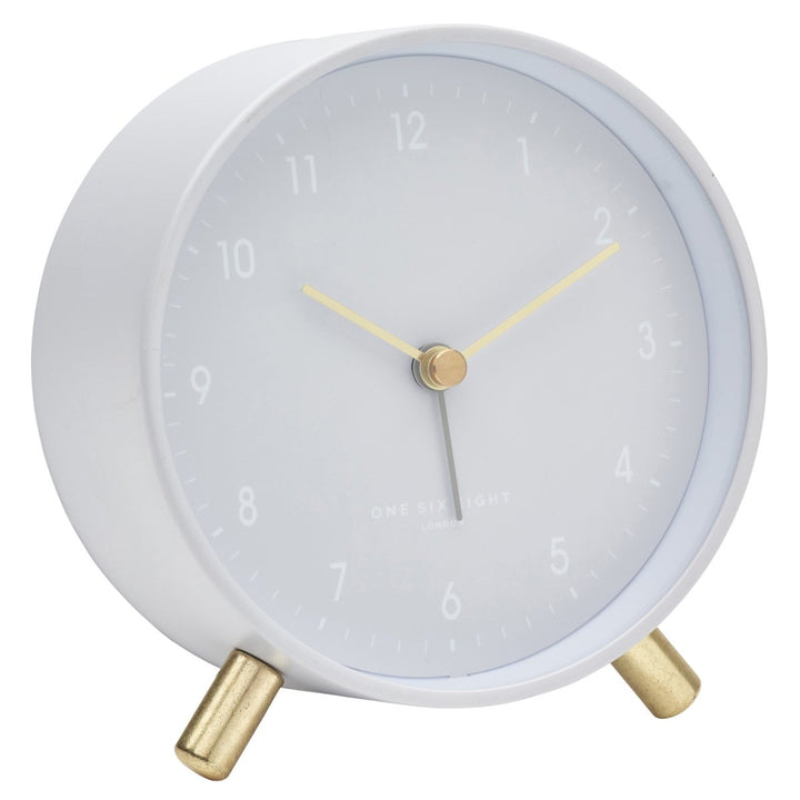 One Six Eight London Noah Metal Alarm Clock Cool Grey 11cm 23018 2