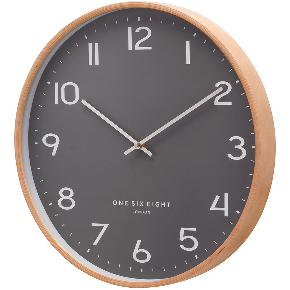 One Six Eight London Olivia Wall Clock Grey 41cm 23156 2