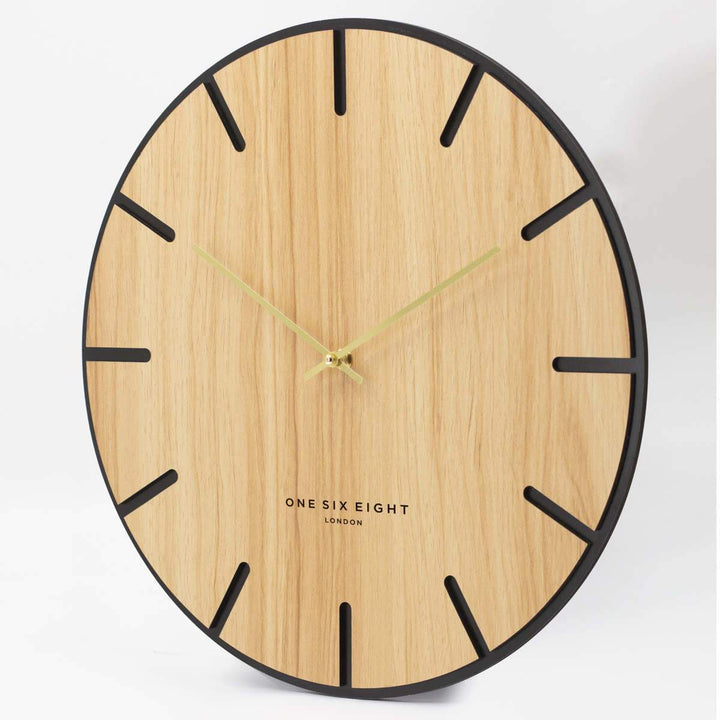One Six Eight London Oscar Wood Veneer Markers Wall Clock 40cm 23022 2