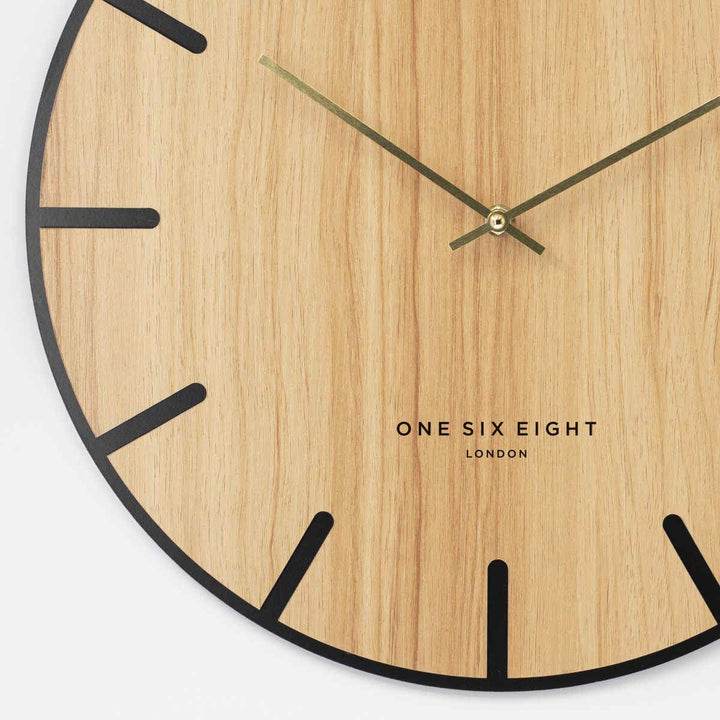 One Six Eight London Oscar Wood Veneer Markers Wall Clock 40cm 23022 4