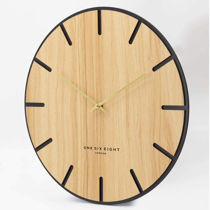 One Six Eight London Oscar Wood Veneer Markers Wall Clock 60cm 23023 2