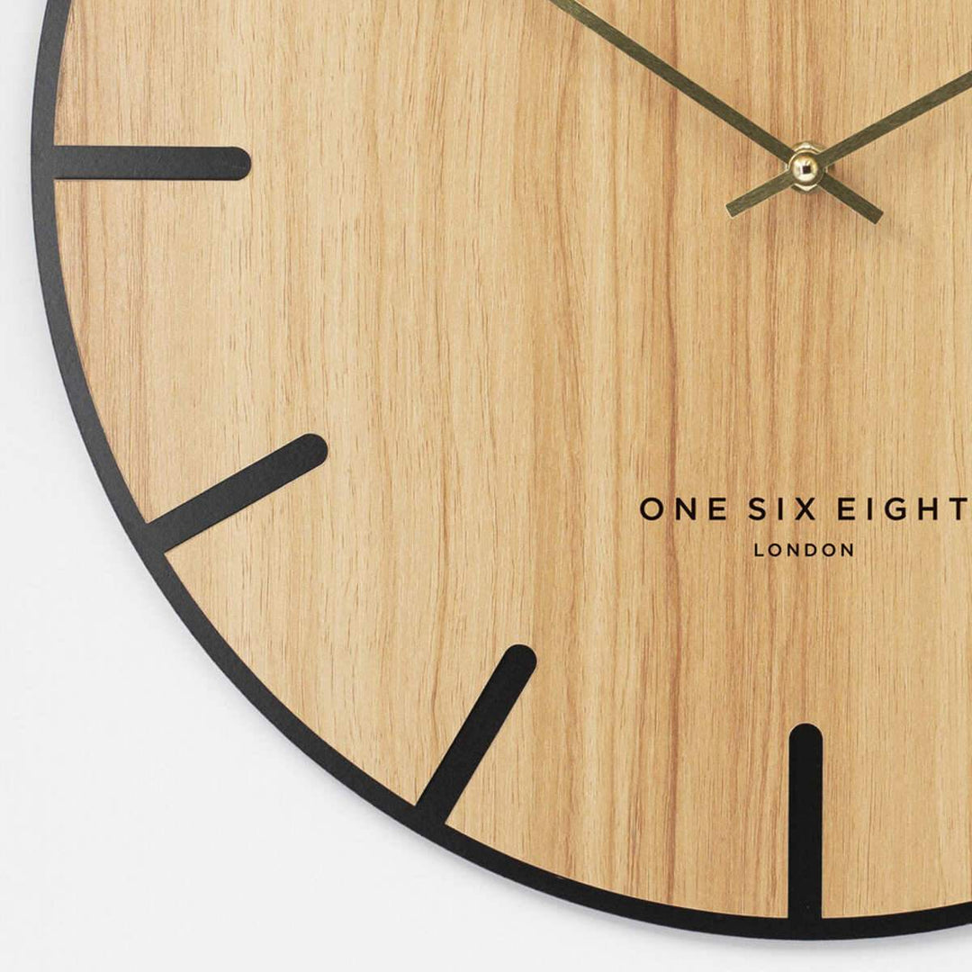 One Six Eight London Oscar Wood Veneer Markers Wall Clock 60cm 23023 4