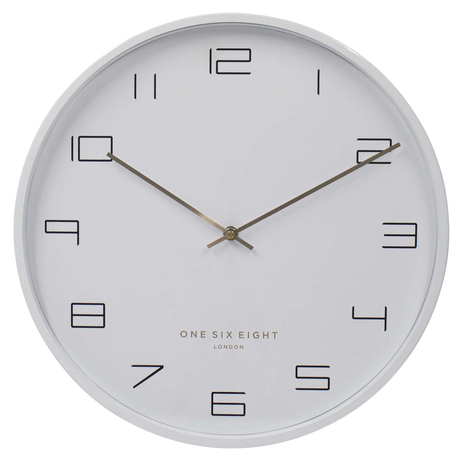 One Six Eight London Pixie Metal Wall Clock White 40cm 23146 1