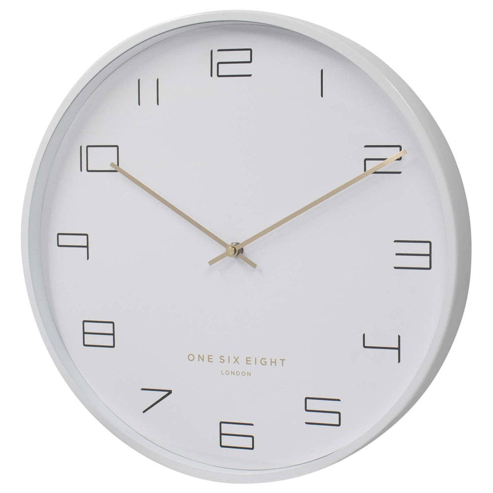 One Six Eight London Pixie Metal Wall Clock White 40cm 23146 2