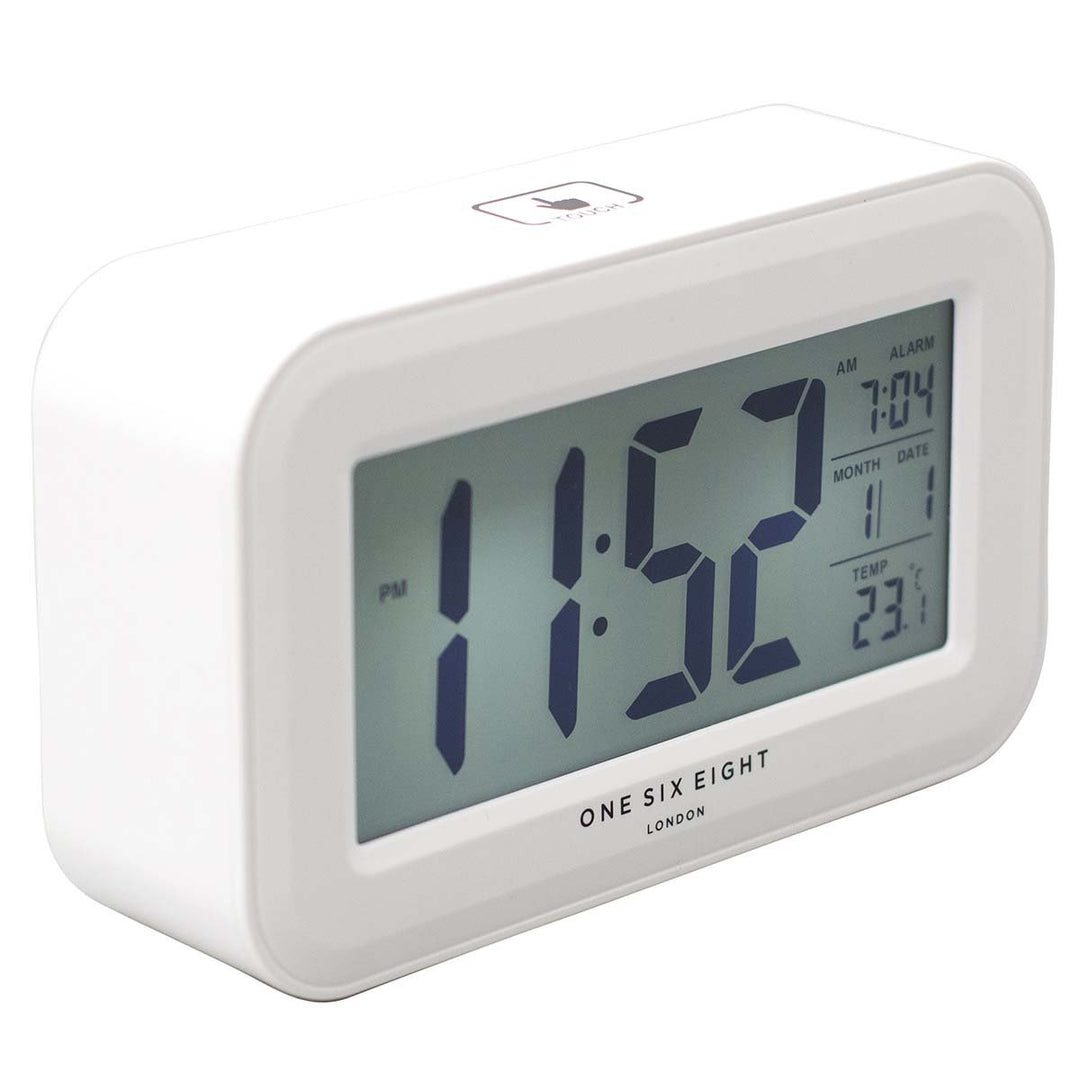 One Six Eight London Rielly Charging Digital Alarm Clock White 15cm 23066 3