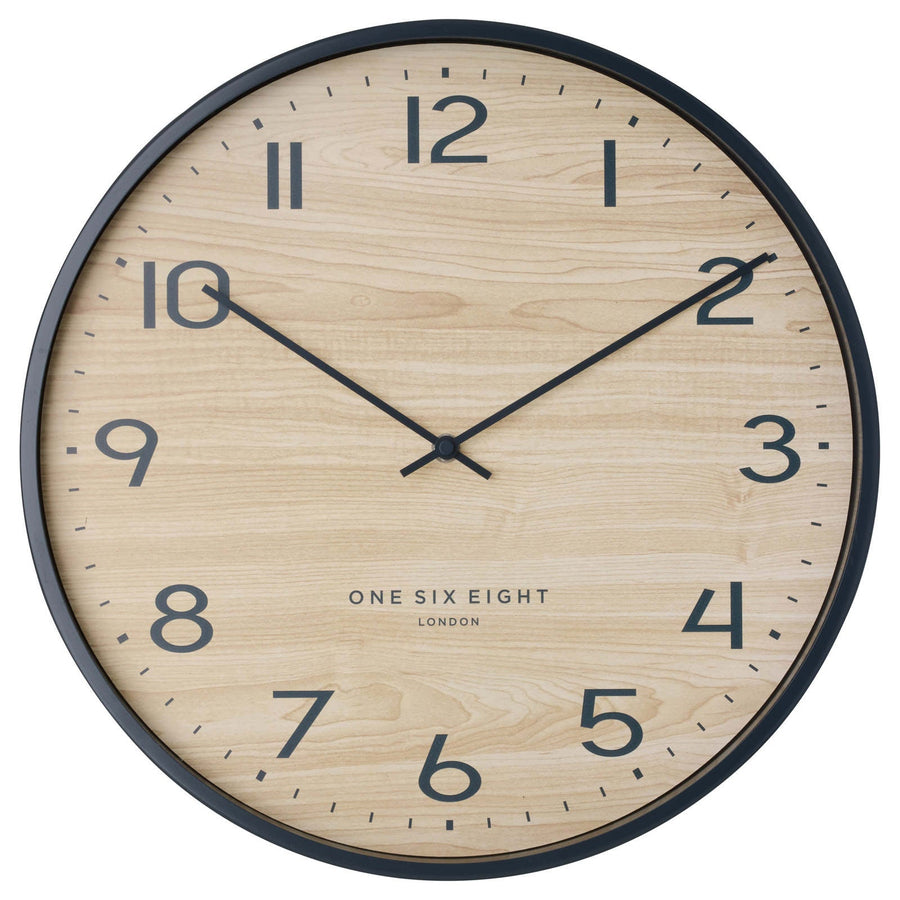 One Six Eight London Taylor Wooden Wall Clock Charcoal Grey 40cm 23142 1