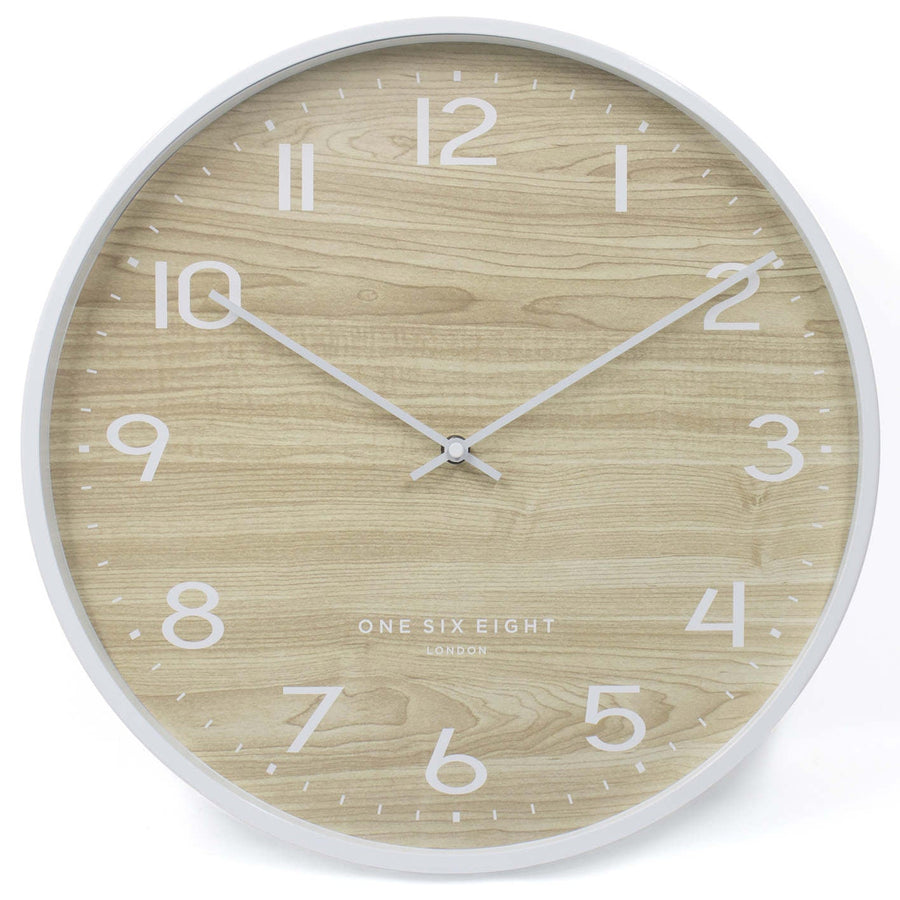 One Six Eight London Taylor Wooden Wall Clock White 40cm 23143 1
