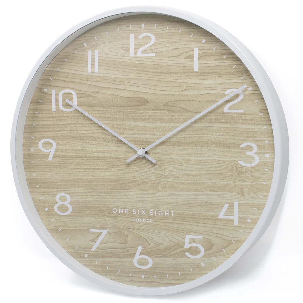 One Six Eight London Taylor Wooden Wall Clock White 40cm 23143 2