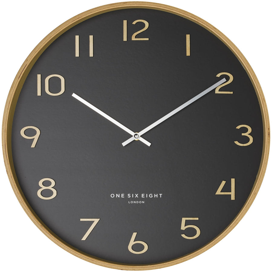 One Six Eight London Wallace Wall Clock Black 53cm 24024 1