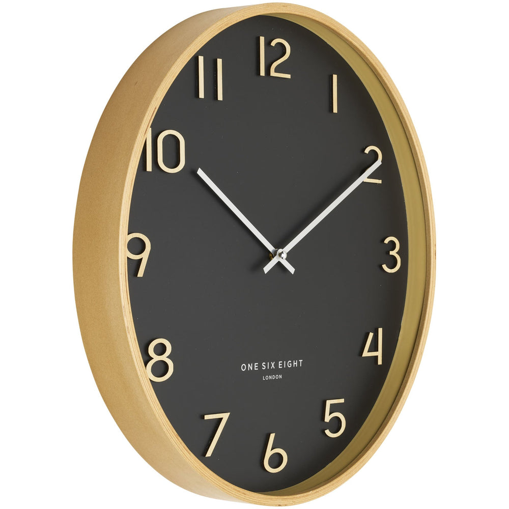 One Six Eight London Wallace Wall Clock Black 53cm 24024 2