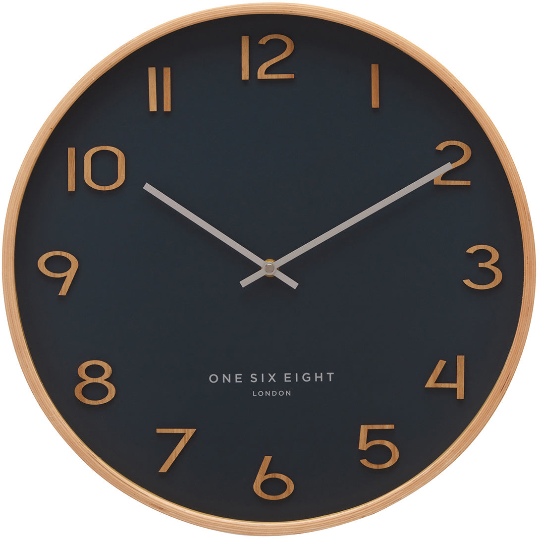 One Six Eight London Wallace Wall Clock Petrol Blue 41cm 23154 1 #size_41cm