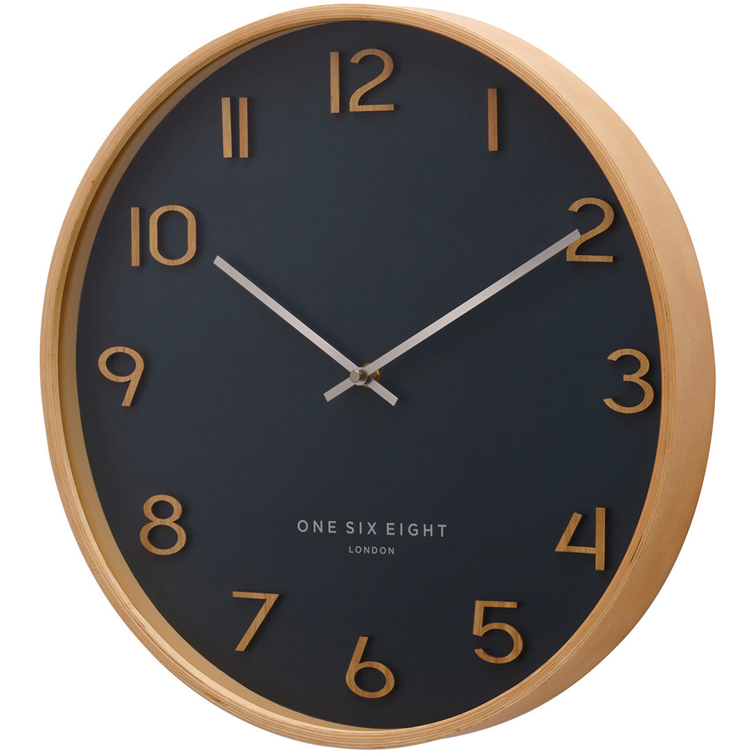 One Six Eight London Wallace Wall Clock Petrol Blue 41cm 23154 2 #size_41cm