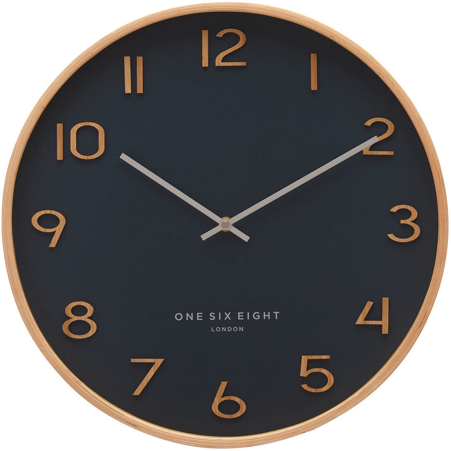 One Six Eight London Wallace Wall Clock Petrol Blue 53cm 23155 1