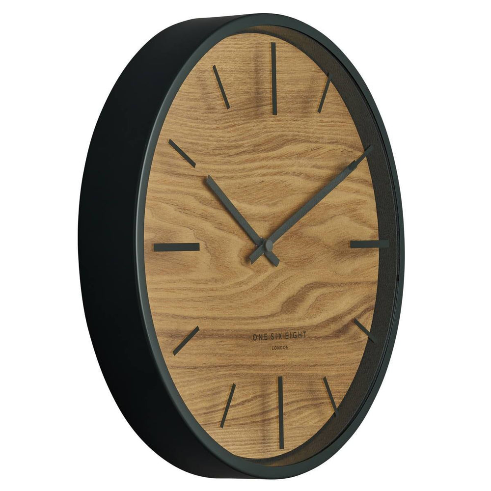 One Six Eight London Willow Wooden Wall Clock Charcoal Grey 30cm 21031 2
