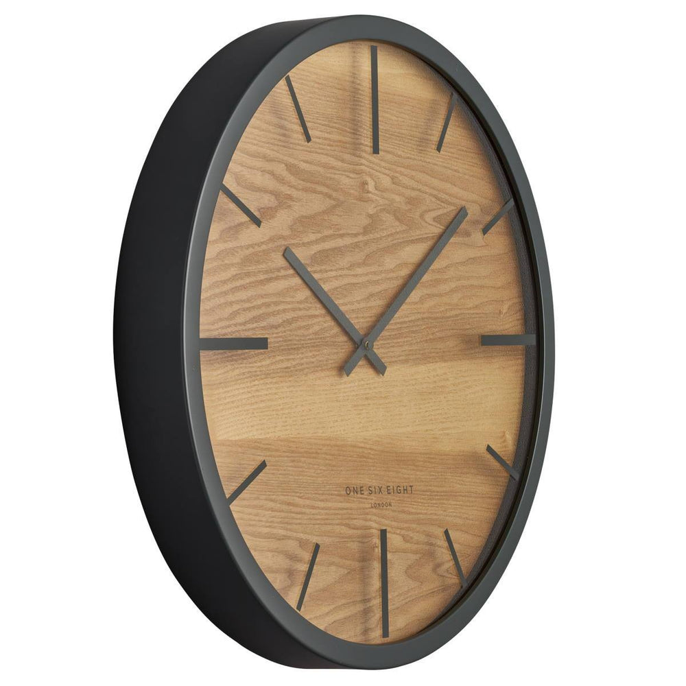 One Six Eight London Willow Wooden Wall Clock Charcoal Grey 50cm 21033 2