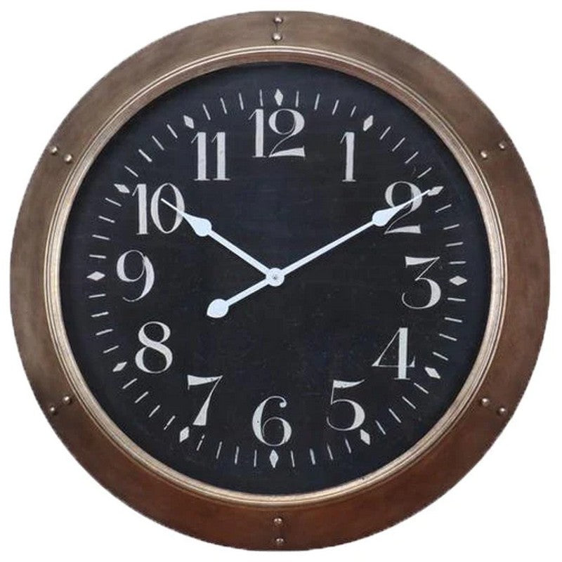 One World Agnus Antique Style Black Wall Clock 73cm MF0032 1