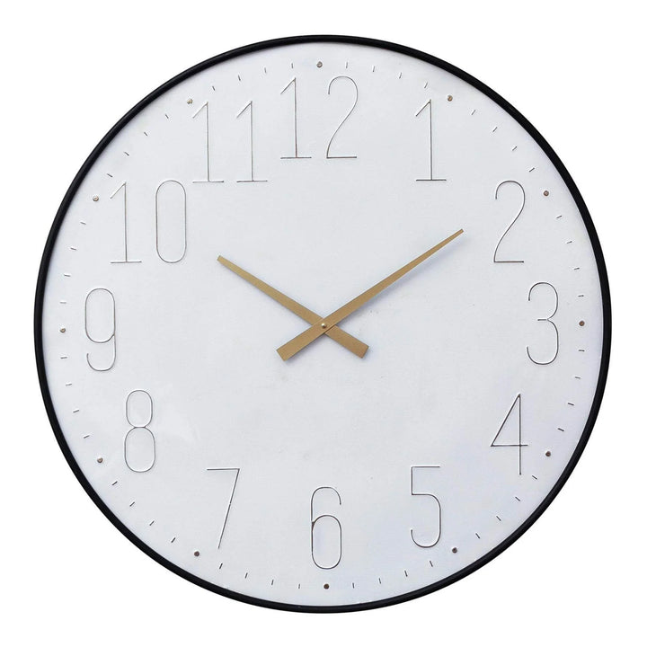 One World Juno Embossed White Iron Wall Clock 76cm ES0448 1