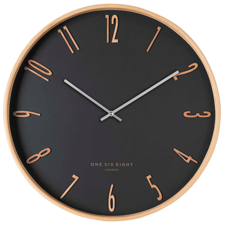 One Six Eight London Callum Wooden Wall Clock, Grey, 53cm