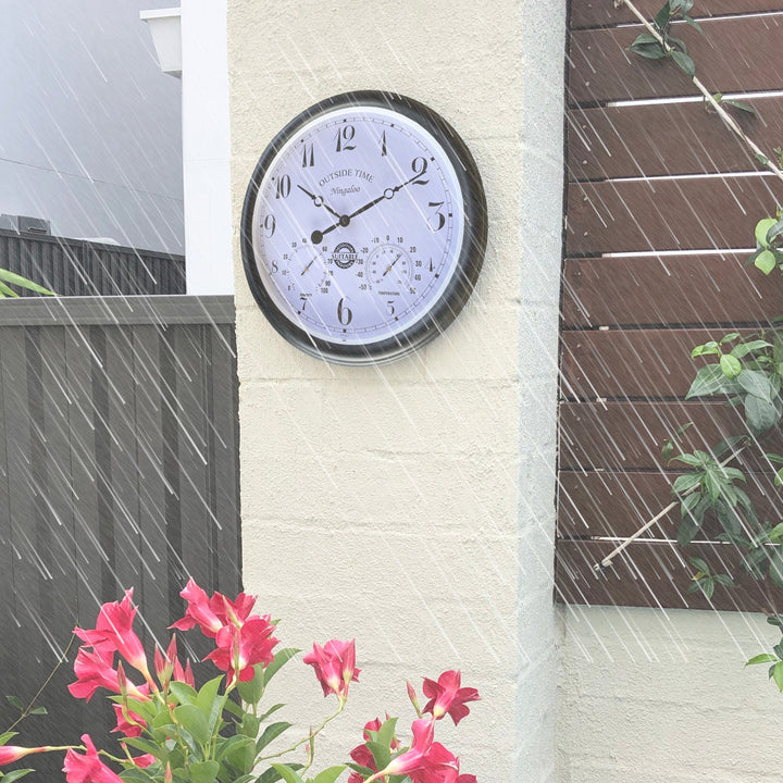 Outside Time Ningaloo Waterproof Outdoor Thermo Hygro Wall Clock Matte Black 38cm OT NI01 3