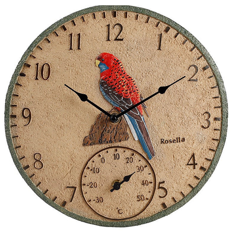 Outside Time Rosella Waterproof Outdoor Temperature Wall Clock Beige 30cm OT RO01 1