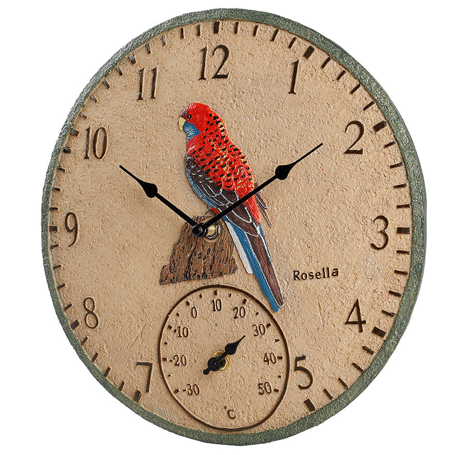 Outside Time Rosella Waterproof Outdoor Temperature Wall Clock Beige 30cm OT RO01 2