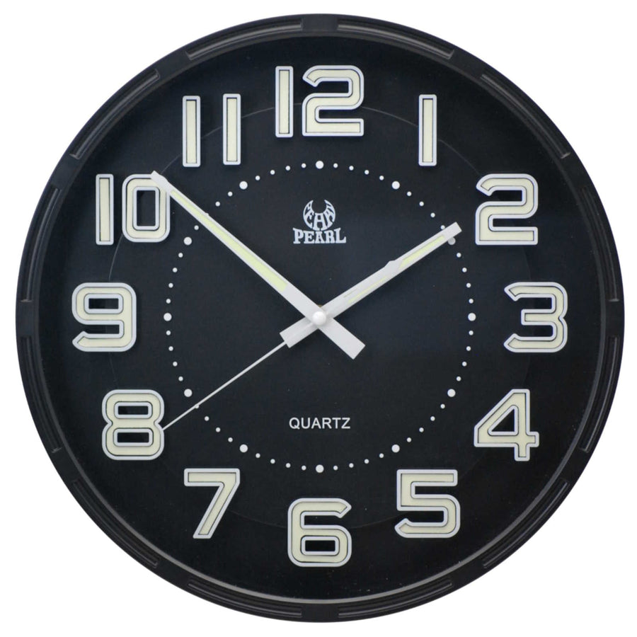 Pearl Time Keila Glow In The Dark Wall Clock Black Blue 35cm PW254-6 1